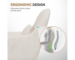 Ergonomische Fluwelen Bureaustoel met Hoofdkussen – Luxe Draaistoel in Beige van Novihome – In Hoogte Verstelbare Thuiswerkstoel met Armleuningen & Kantelfunctie – Comfortabele Make-upstoel tot 120 kg – Moderne Stoel voor Kantoor & Slaapkamer