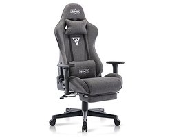 Ergonomische Gamingstoel met Voetensteun - Grijze Gaming Stoel met Dikkere Zitting en 3D-armleuningen