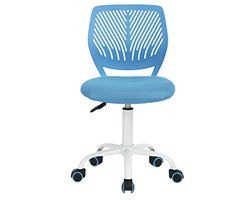 Ergonomische Gamingstoel voor Kinderen - Bureaustoel met Verstelbare Hoogte en Rubberen Wielen - Modern Design in Blauw