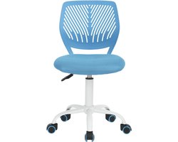 Ergonomische Gamingstoel voor Kinderen - Bureaustoel met Verstelbare Hoogte en Rubberen Wielen - Modern Design in Blauw