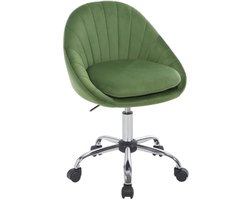 Ergonomische homeoffice bureaustoel, draaibaar met wielen, 150 kg belastbaar, fluweel, groen