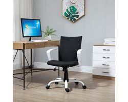 Ergonomische hoogte-verstelbare bureaustoel met een wipfunctie Kop 360 ° Drug wielen schuim nylon zwart 61 x 61 x 89-99 cm
