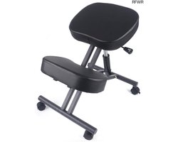 Ergonomische kniestoel, orthopedisch schuim en stalen kniekruk, houdingscorrectiestoel, heupkussen, gezondheidsstoel voor thuis en kantoor, zwart