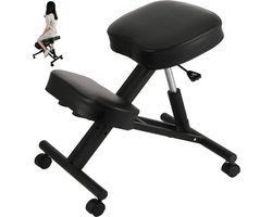 Ergonomische kniestoel van PVC-schuim en stalen heupkussen 39 x 31 cm - Gezondheidsstoel kniestoel met 4 wielen en 120 kg draagvermogen - kantoorstoel meditatiestoel etc. verschoningsmatje met luieretui