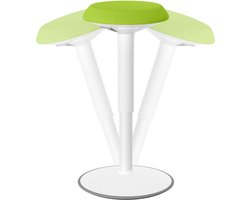 Ergonomische Kruk, Schommelkruk, Kantoorkruk, Sta-Kruk, Sta-Zit, 360° Kantelbaar, Bureaukruk Met Schommeleffect, Werktrkruk (54-79cm in Hoogte Verstelbaar, Rond, Groen)