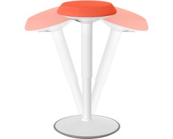 Ergonomische Kruk, Schommelkruk, Kantoorkruk, Sta-Kruk, Sta-Zit, 360° Kantelbaar, Bureaukruk Met Schommeleffect, Werktrommel (54-79cm in Hoogte Verstelbaar, Rond, Oranje)