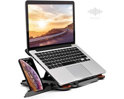 Ergonomische Laptop Standaard - Met Telefoonhouder - Laptophouder - Laptopstand - Laptop standaard Verstelbaar - Verstelbaar - Draaibaar - Laptop Verhoger - Thuiswerken - Laptop Tafel - Tot 17 inch - Notebook Standaard - Vaderdag - Vader cadeautjes