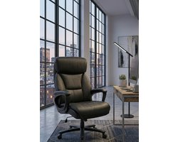 Ergonomische Luxe Bureaustoel– Grote en Comfortabele Directiestoel voor Kantoor, Thuiswerk en Gaming – Verstelbare Hoofdsteun, Lendensteun & PU-bekleding – Zwart,Casa Serena
