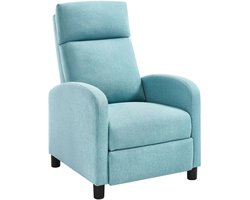 Ergonomische Relaxstoel - Fauteuil - Ligbed - Schommelstoel - Relaxfauteuil - Verstelbare Lounge Chair voor Woonkamer & Slaapkamer - Blauw Linnen