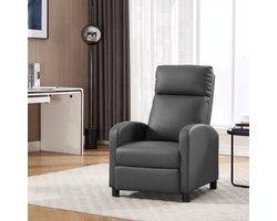 Ergonomische Relaxstoel - Fauteuil - Ligbed - Schommelstoel - Relaxfauteuil - Verstelbare Lounge Chair voor Woonkamer & Slaapkamer - Zwart Leer
