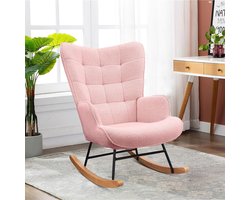 Ergonomische Schommelstoel van Teddyfluweel voor Slaapkamer en Woonkamer - Comfortabel en Luxe