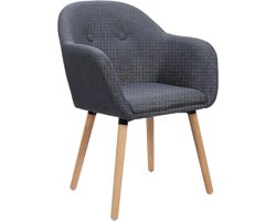Ergonomische stoel - Bureaustoel - Loungestoel - Comfortabele linnen bekleding - Duurzame massief houten poten - Veelzijdig ontwerp - 40 cm x 40 cm x 82 cm