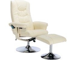 Ergonomische Stoel – Massagestoel – Relaxfauteuil – Comfortstoel – PU-Leder Bekleding – Verstelbare Rugleuning - 79 x 79 x 106 cm - Beige