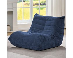 Ergonomische Suède Loveseat met 5-Punts Lichaamsondersteuning & Multifunctioneel Design- Blauw