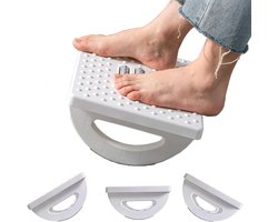 Ergonomische voetenbank voor onder het bureau, schommelende voetenbank met voetmassagefunctie ter bevordering van de bloedsomloop in de benen (wit).