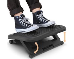 Ergonomische Voetensteun met Verstelbare Hoogte en Kanteling - Antislip, Comfortabel voor Bureau - Grijs