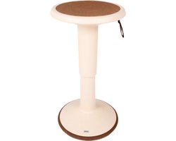 Ergonomische Wiebelkruk - Wiebelstoel - Bureaukruk met handgreep - Verstelbare zithoogte 45-63 cm - Beige bounce