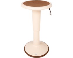 Ergonomische Wiebelkruk - Wiebelstoel - Bureaukruk met handgreep - Verstelbare zithoogte 45-63 cm - Beige bounce
