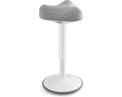 Ergonomische Zit-Sta kruk - stakruk - Bureaustoel 360° kantelbaar - Wiebelkruk in hoogte verstelbaar 58-83 cm - groot onderstel - antislip - modern- Wit