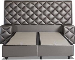 Eric kuster Style Boxspring – Boxspring met opbergruimte 180x200 inclusief Micropocket matras 30cm Havana  - 2x Nachtkasje 1x voetbank