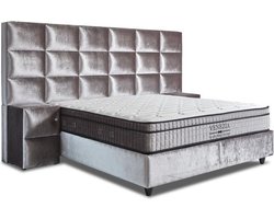 Eric kuster Style Boxspring – Boxspring met opbergruimte 180x200 inclusief Micropocket matras 30cm Venezia  - 1x Nachtkasje 1x voetbank