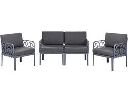 ERICHE - Loungeset 4-zits - Donkergrijs - Polypropyleen