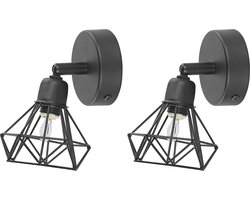 ERMA - Wandlamp set van 2 - Zwart - Metaal