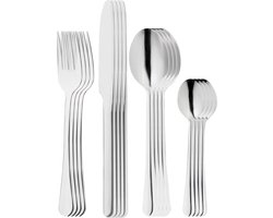ERNESTO® Bestekset - 4x vorken, 4x mes, 4x eetlepel, 4x koffielepel - vaatwasmachinebestendig - roestvrij staal - Hoogglans - 4 Personen