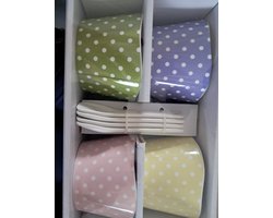 Ernesto Porseleinen ijskommen - 8- delig - 4 ijskommen met lepels