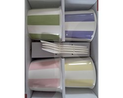 Ernesto Porseleinen ijskommen - 8- delig - 4 ijskommen met lepels