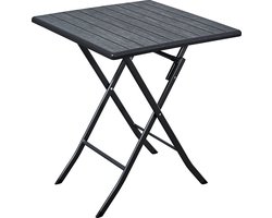ERRO Bistrotafel - klaptafel - 62x62cm - Inklapbare tuintafel - Hout look - zwart
