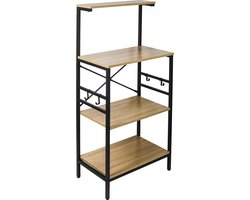 ERRO Keukenrek - Keukenkast - Magnetronkast - Metaal / Hout - 58x35x122cm