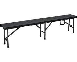 ERRO Picknickbank - Opklapbare Tuinbank - Houtlook - Zwart - 180cm