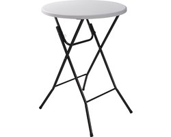 ERRO Statafel Ø80x110cm - wit/grijs