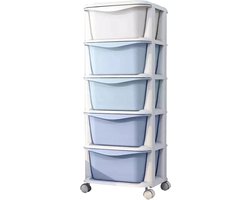Esem Ladekast - ladesysteem -Ladekast - Ladeblok -Opbergkast -5 Laden Kunststof trolley op wielen -kastlades-kledingkast