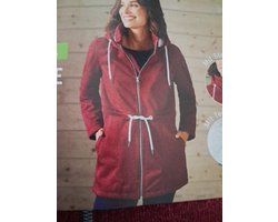 Esmara Dames Fleece vest Gebreid - Maat M 40/42 - Rood - Met capuchon - Tweewegritssluiting - Warm teddypluche