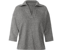 Esmara Dames Gebreide pullover - Trui - Sweater - Aangenaam zacht - Donkergrijs - Maat M 40/42