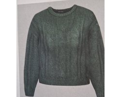 Esmara Heerlijk Zachte Grof Gebreide Dames Trui / Groen / Maat L