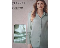 Esmara Mat Satijnen Blouse / Licht Groen /Maat 42