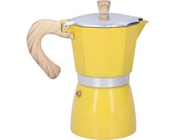 Espresso Koffiezetapparaat - Aluminium Stovetop Moka Pot voor Cappuccino Latte 6 Cup/300ML(Geel)