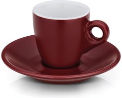 Espresso Kop en Schotel Set, Rood - Kela | Mattia