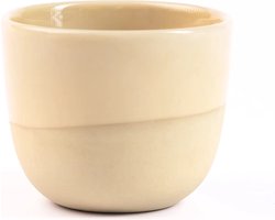 Espresso kopje – Half Glazed - Sand Yellow - Handgemaakt – Keramiek – Koffiekopjes – Espressomachine - Barista Essentials