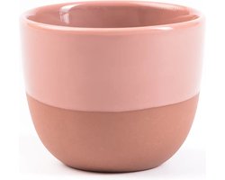 Espresso kopje – Half Glazed - Terracotta Pink - Handgemaakt – Keramiek – Koffiekopjes – Espressomachine - Barista Essentials