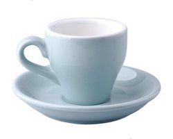Espresso Kopjes - Koffiekopjes Schotel - Genieten van Koffie - Goede Warmtebehoud - 80ml - Hemelsblauw