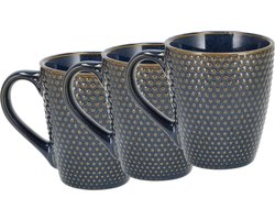 Espresso Kopjes – Set van 3 – Aardewerk Koffiebekers met Oor 200 ml – Koffiemokken en Theemokken – Voor Koffie, Espresso, Cappuccino en Thee