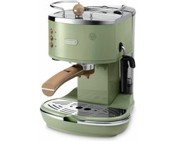 Espresso Machine - Koffiezetapparaat Cappuccino - Authentieke Koffie - Retro Design - 1 Liter Reservoir - Groen