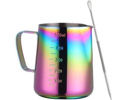 Espresso Stoomkan 600ml van RVS voor Latte Art, Melkschuim en Koffiekunst - Multicolor Koffie Accessoire