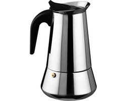 Espressokan - Moka pot - Koffie Zetten - Roestvrij Staal - 12 Koppen - Zilver
