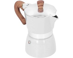 Espressomachine voor 3 kopjes, aluminium koffiezetapparaat met draagbare handgreep, geschikt voor camping en kantoor.