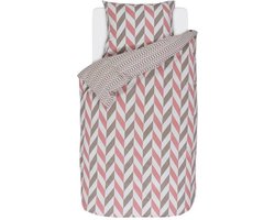 Esprit Criss Cross - Dekbedovertrek - Eenpersoons - 140x200/220 cm + 1 kussensloop 60x70 cm - Pink